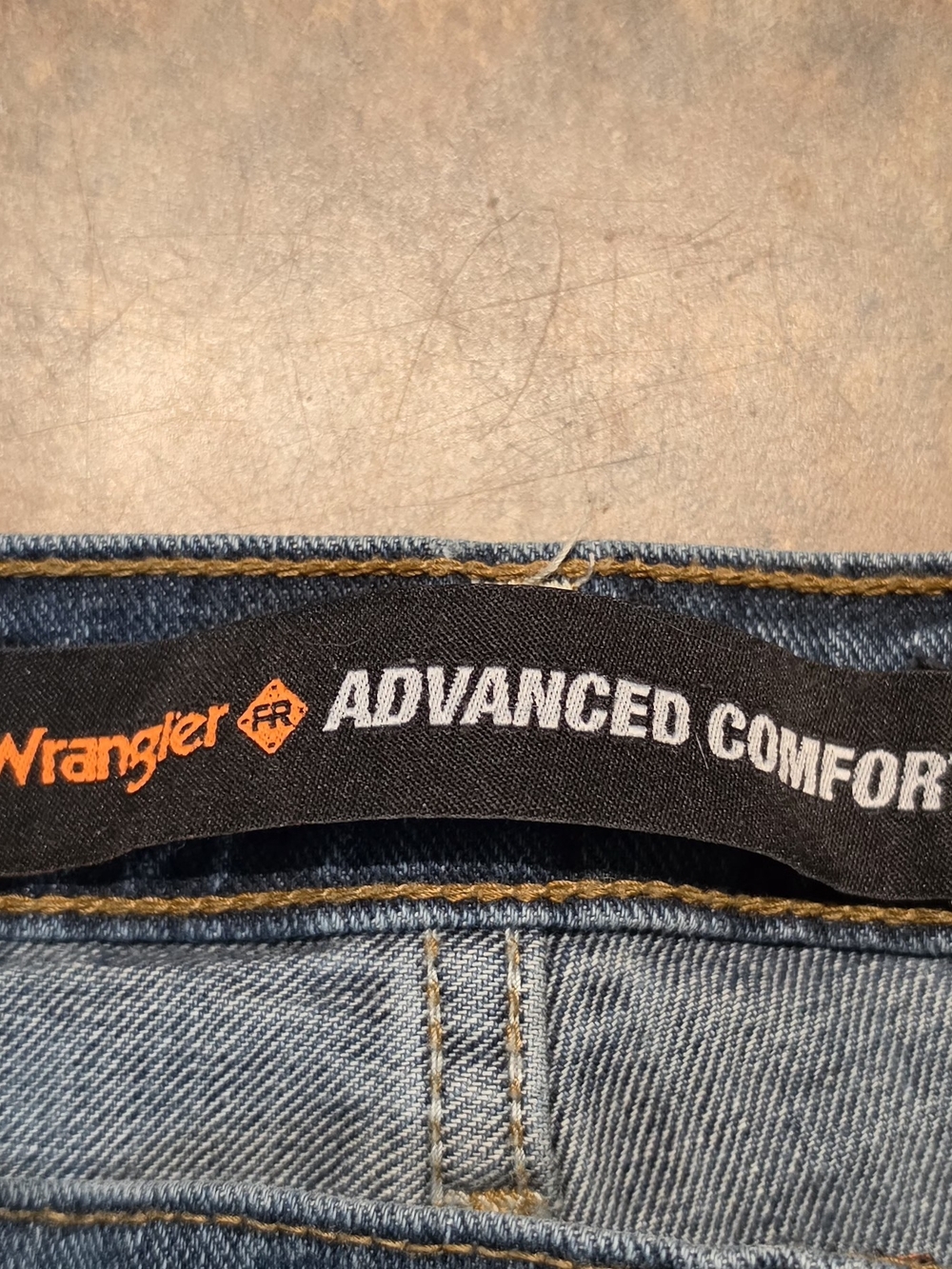 3 Pair Wrangler Men's Denim FR Jeans in Medium Blue with Brown Patch - Picture 5 of 8